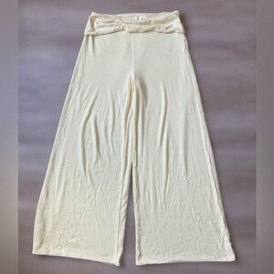 Oh Polly Yellow Wide Leg Lounge Pants M Soft Stretch Modal Elastic Waist
